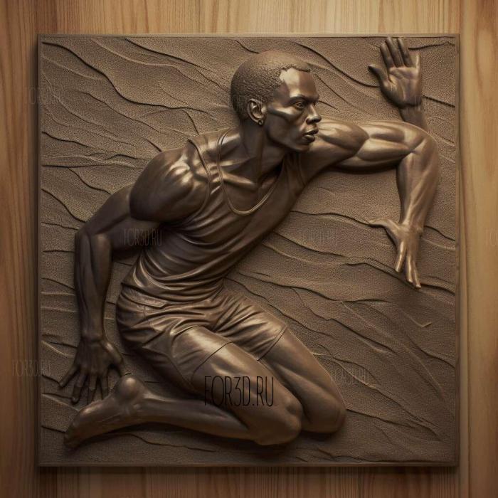 Usain Bolt 4 stl model for CNC